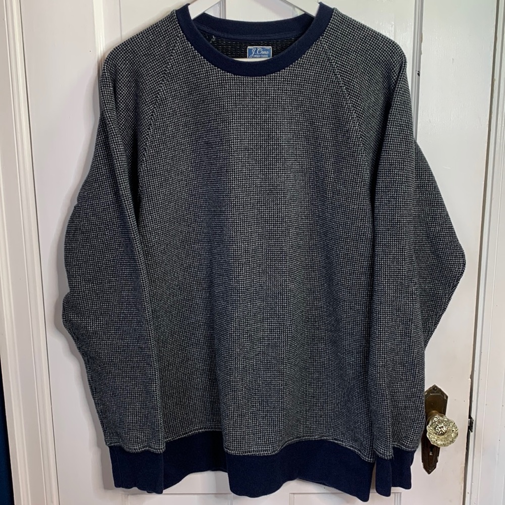 J. Crew Navy and Gray Crewneck Sweater